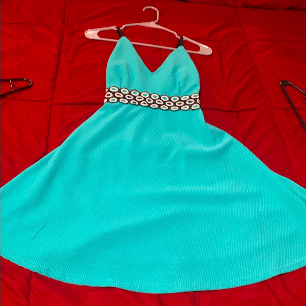 Teal skater style dress size xl